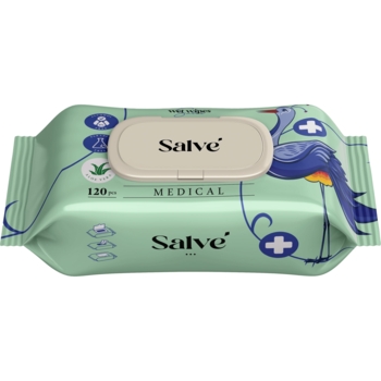 Салфетки влажные медицинские Salve, 120 шт. - Pampik