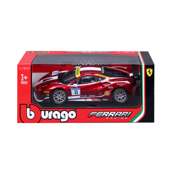 Автомодель Bburago Ferrari 488 Challenge 1:24 червоно-чорна (18-26308) - Pampik - 12