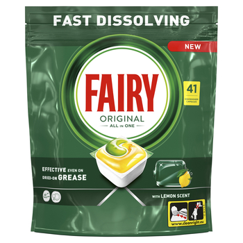 Капсули для посудомийних машин Fairy Original Все-в-1 Лимон, 41 шт. - Pampik - 2