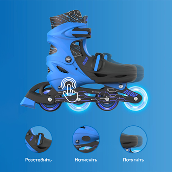 Роликові ковзани Neon Inline Skates розмір 34-37 сині (NT08B4) - Pampik - 6