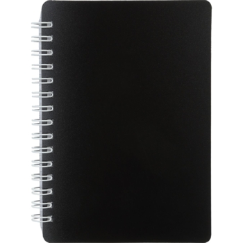 Книга записная Buromax Classic в клеточку, А6, спираль, черная, 80 листов (BM.2589-001) - Pampik