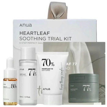 Набор мини версий по уходу за чувствительной кожей Anua Heartleaf Soothing Trial 4-Step Kit (BT20451) - Pampik