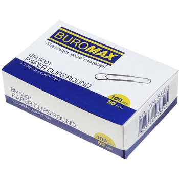 Скріпки нікельовані Buromax 50 мм 100 шт. (BM.5001) - Pampik