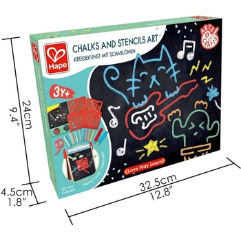 Набір для малювання Hape Трафарети з крейдою (E1068) - Pampik - 6