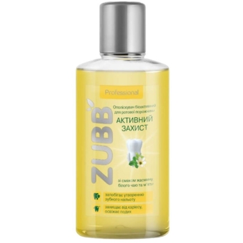Ополіскувач для ротової порожнини ZUBB Активний захист зі смаком жасміну, білого чаю та м'яти, 250 мл - Pampik