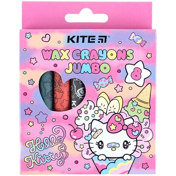 Мел восковой Kite Jumbo Hello Kitty, 8 шт. (HK24-076) - Pampik