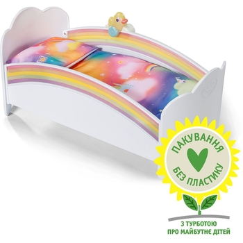 Ліжечко для ляльки Baby born Сон на веселці (звук, світло, з постільною білизною) - Pampik - 2