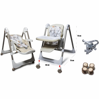 Стульчик для кормления Bambi M 5897 beige - Pampik - 3