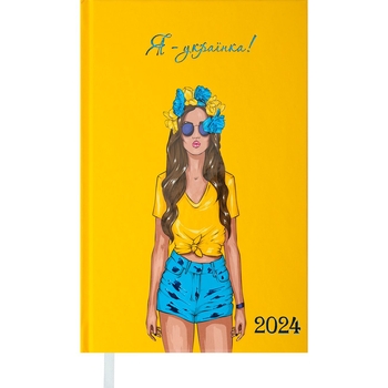 Ежедневник датированный Buromax Women 2024 A6 желтый (BM.2551-08) - Pampik - 2