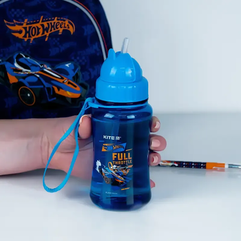 Пляшечка для води Kite Hot Wheels HW24-399, синя, 350 мл - Pampik - 5