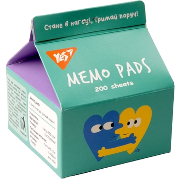 Бумага для заметок Yes Tetra Pak Stand with Ukraine 7х7.5 см 200 листов (170361) - Pampik - 2