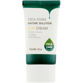 Крем сонцезахисний FarmStay Cica Farm Nature Solution Sun Cream SPF 50+ PA++++ із центелою 50 мл - Pampik