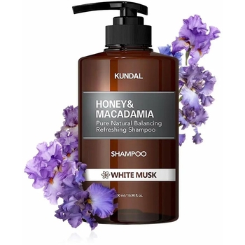 Шампунь для волосся Kundal Honey & Macadamia White Musk з ароматом білого мускусу натуральний, 500 мл - Pampik - 3