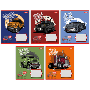 Набір зошитів 1 Вересня Road trip А5 в клітинку 12 аркушів 25 шт. (767190) - Pampik