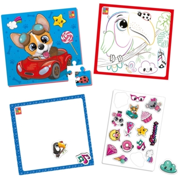 Набор для творчества Vladi toys 4 в 1 Веселые зверьки (VT4210-16) - Pampik