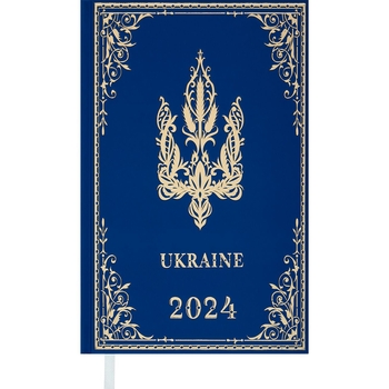 Ежедневник датированный Buromax Ukraine 2024 A6 голубой (BM.2546-14) - Pampik