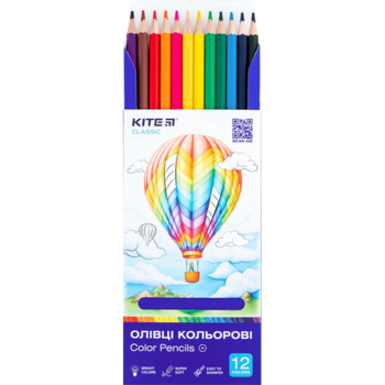 Карандаши цветные Kite Classic 12 шт. (K-051) - Pampik - 2