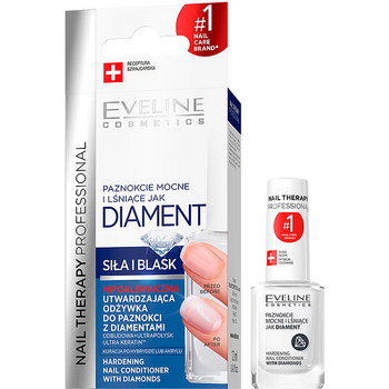 Укрепляющее средство для ногтей Eveline Cosmetics Nail Therapy Professional с бриллиантами 12 мл - Pampik