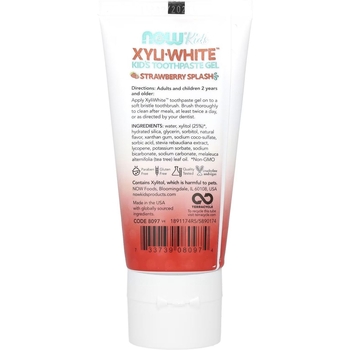 Дитячий зубний гель Now Solutions Xyli White Kid's Strawberry Splash, 85 г - Pampik - 2