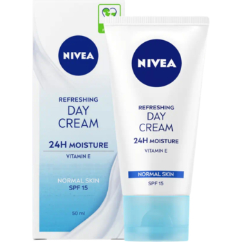 Освіжаючий денний крем Nivea SPF 15 Інтенсивне зволоження 24 години для нормальної шкіри 50 мл - Pampik