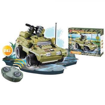 Машинка-конструктор на дистанційному керуванні Wise Block Військовий броньований позашляховик 371 деталь (EU389047) - Pampik - 5
