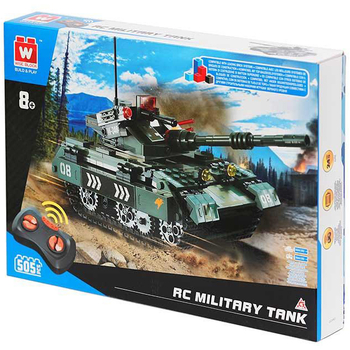 Машинка-конструктор на дистанційному керуванні Wise Block Бойовий танк 507 деталей (EU389048) - Pampik - 9