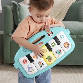 Килимок-ігровий центр Fisher-Price Натискай та грай з технологією Smart Stages блакитний (HRB13) - Pampik - 2