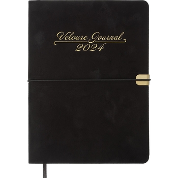 Ежедневник датированный Buromax Velour 2024 A5 черный (BM.2134-01) - Pampik
