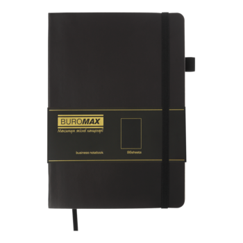 Блокнот деловой Buromax Logo2U Brief А5 96 л. без линирования обложка искусственная кожа черный (BM.295004-01) - Pampik - 2