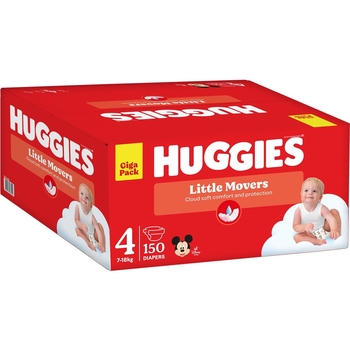 Подгузники на липучках Huggies Little Movers 4 (7-18 кг), 150 шт. - Pampik - 3