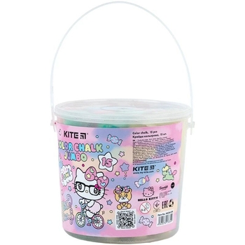 Крейда кольорова Kite Jumbo Hello Kitty у відерці 15 шт. (HK24-074) - Pampik