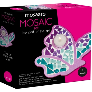 Набор для творчества Mosaaro Мозаика хрустальное стекло Подсвечник Бабочка (MA1004) - Pampik