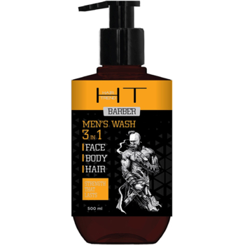 Шампунь-гель для душа Hair Trend Barber 3 в 1 для лица, тела и волос мужской, 500 мл - Pampik