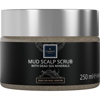 Скраб для шкіри голови Famirel з гряззю Мертвого моря оліями марули та аргану 250 мл - Pampik