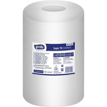 Рушники паперові Grite Super 70 Coreless двошарові з центральним витягом 12 рулонів (3RGSCO1212_480) - Pampik