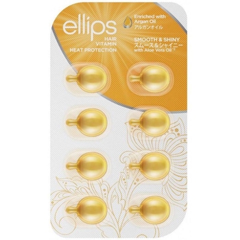 Вітаміни для волосся Ellips Hair Vitamin Smooth & Shiny With Aloe Розкішне сяйво 8 мл (8 шт. х 1 мл) - Pampik