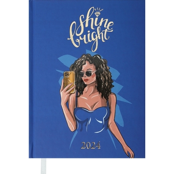 Ежедневник датированный Buromax Women 2024 A5 синий (BM.2181-02) - Pampik