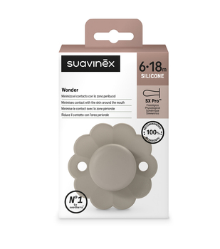 Пустушка фізіологічна Suavinex Wonder, силіконова, 6-18 місяців, світло-коричневий (308383) - Pampik - 3