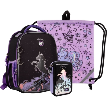 Рюкзак Yes H-100 Collection Unicorn с пеналом и сумкой (559788) - Pampik