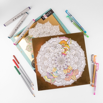 Раскраска антистресс Santi Flora and Fauna металлик 24 листа (742953) - Pampik - 2