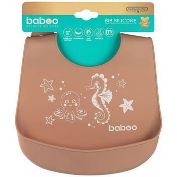 Нагрудник силіконовий Baboo Sea Life cacao (11-019) - Pampik - 4