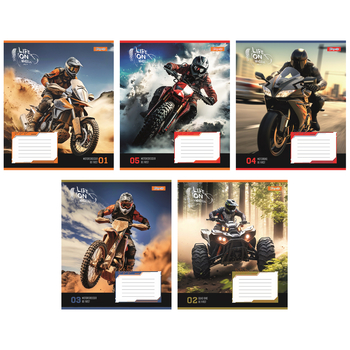 Набір зошитів 1 Вересня Life on wheels А5 в клітинку 18 аркушів 25 шт. (766960) - Pampik