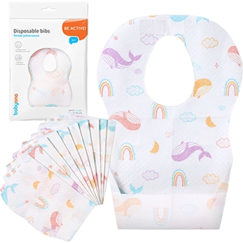 Нагрудник мягкий одноразовый BabyOno, 23.5 x 34.5 см, 10 шт. - Pampik