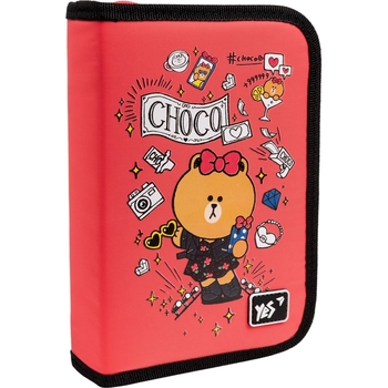 Пенал Yes Line Friends HP-03 твердый, одинарный с клапаном, оранжевый (533567) - Pampik