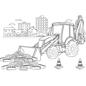 Розмальовка 1 Вересня Будівельна техніка 12 сторінок (742811) - Pampik - 2