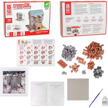 Конструктор з мініцеглинок Strateg Blocky Дім на скелі 463 елементів (31017) - Pampik - 3