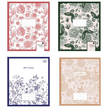 Набор тетрадей ученических Interdruk Premium Botanique 2 А5, в клетку, 48 листов, 4 шт. (354488-4) - Pampik - 5