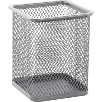 Подставка для ручек Buromax квадратная 80х80х95 мм серебристая (BM.6201-24) - Pampik