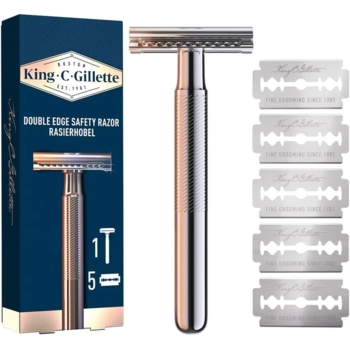 Станок для гоління чоловічий Gillette King C, з 5 змінними лезами - Pampik