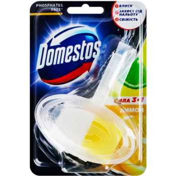 Блок для унитаза гигиенический Domestos Сила 3в1 Лимон, 35 г - Pampik